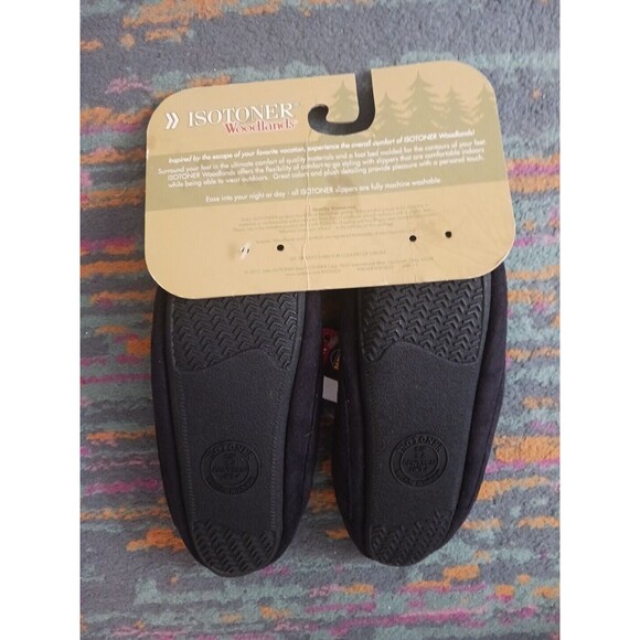 NEW Isotonic Woodlands  memory foam slippers black size S 5-6 - Picture 2 of 3